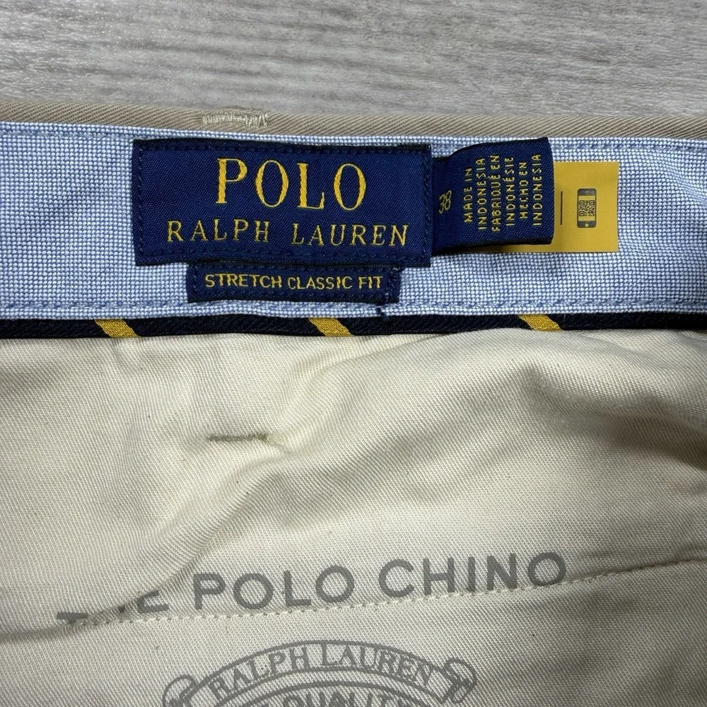 Polo Ralph Lauren Men's 38 Beige Chino Shorts Stretch Classic Fit 9
